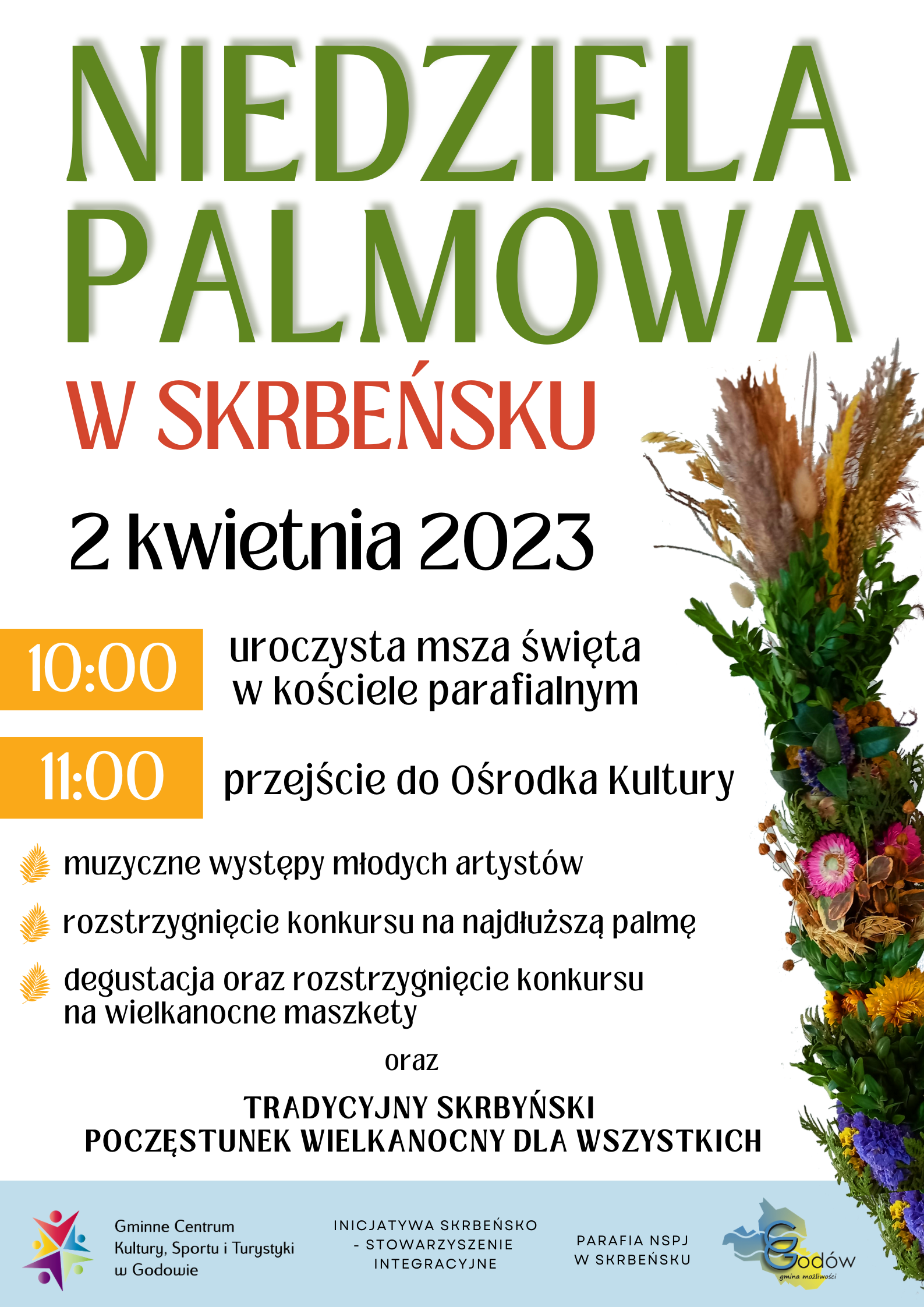 Plakat Niedziela Palmowa w Skrbeńsku